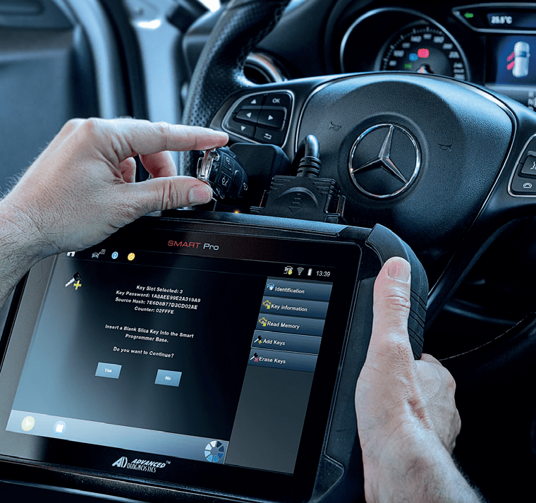 Dealer-grade automotive key programming equipment in our service vehicle